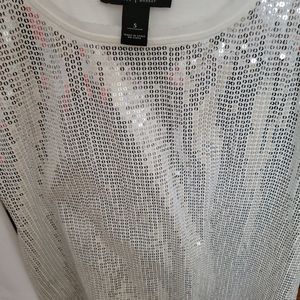 White and silver tank top. White House Black Market